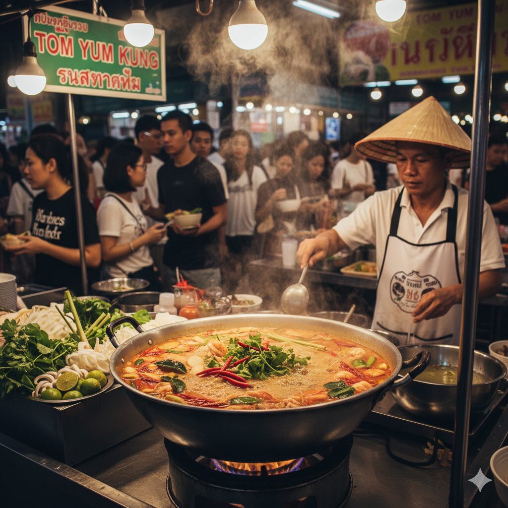 トムヤムクンを調理